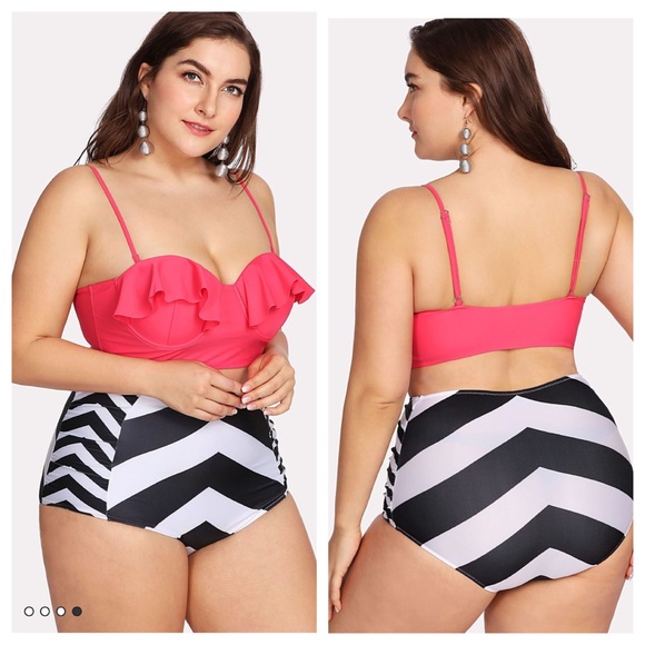 nb Other - ➕Ruffled Top and Chevron Bikini